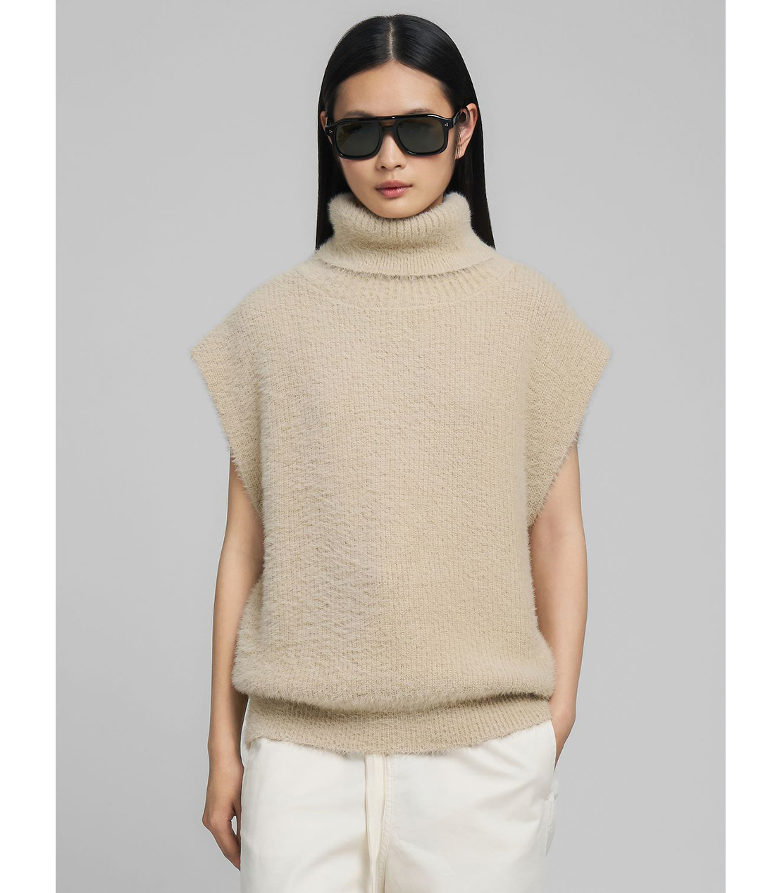 ヘアリーエフェクト ノースリーブ プルオーバー 詳細画像 ライトベージュ 2